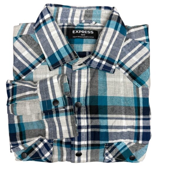 Express Other - EUC‎ Men's EXPRESS Casual Fit Western Plaid Western-Style Shirt | Size M